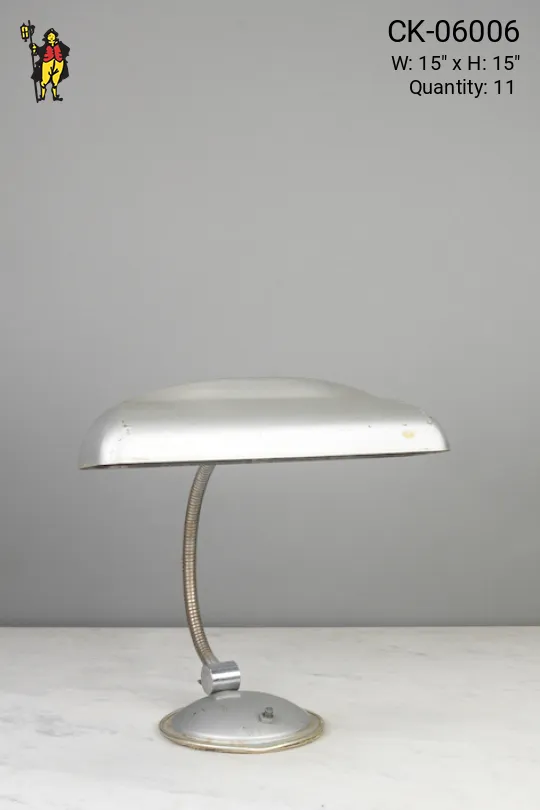Old Nickel Gooseneck Desk Lamp