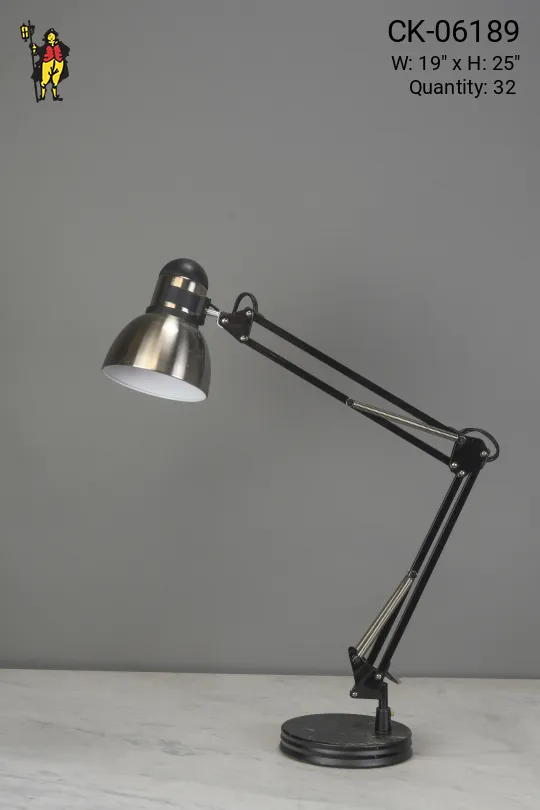 Adjustable Silver & Black Desk Lamp