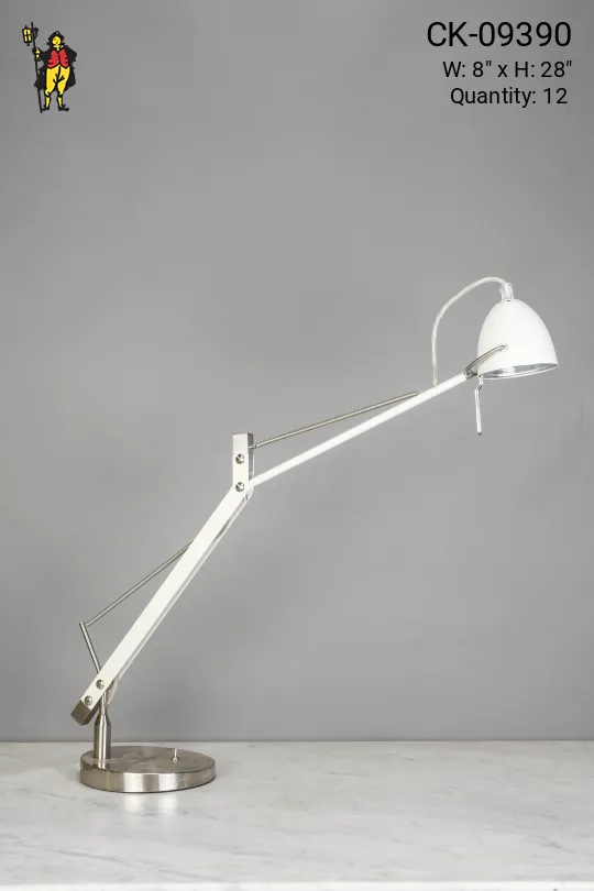 Adjustable Halogen White Desk Lamp