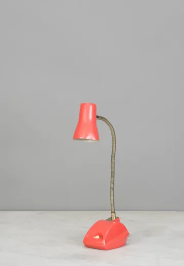 Orange Small Gooseneck Desk Lamp
