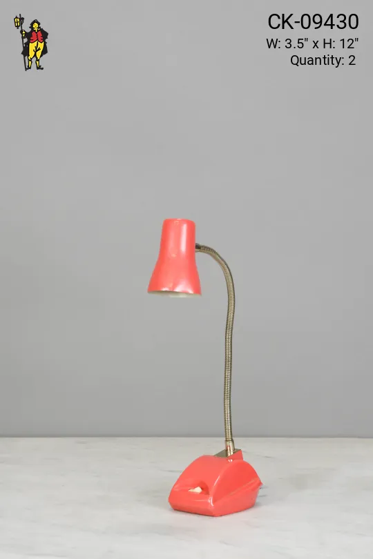 Orange Small Gooseneck Desk Lamp