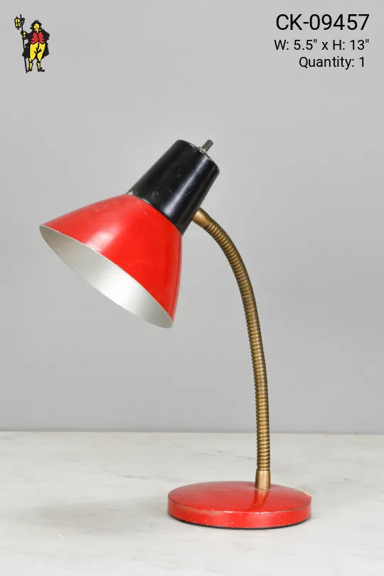 Red & Black Gooseneck Desk Lamp