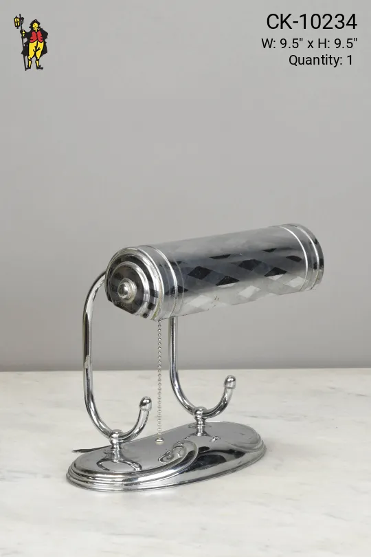 Polished Nickel Patterned Desk Lamp