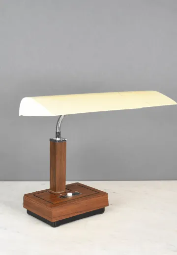 Wood & Plastic Gooseneck Fluorescent Desk Lamp