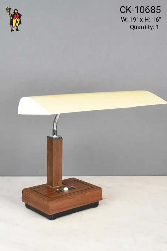 Wood & Plastic Gooseneck Fluorescent Desk Lamp