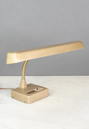 Fluorescent Mid Century Off Pink Desk Lamp