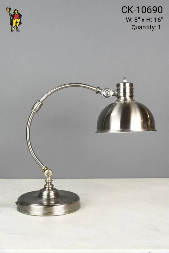 Mid Century Modern Nickel Adjustable Desk Lamp