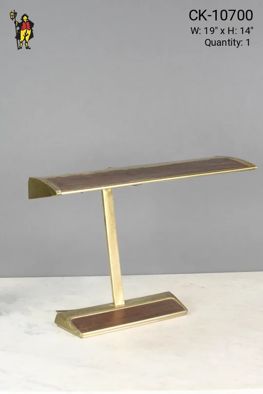 Brass & Wooden Fluorescent Desk Lamp