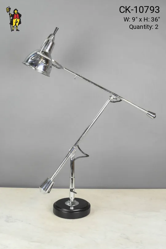 Large Polished Chrome Modern Desk Lamp