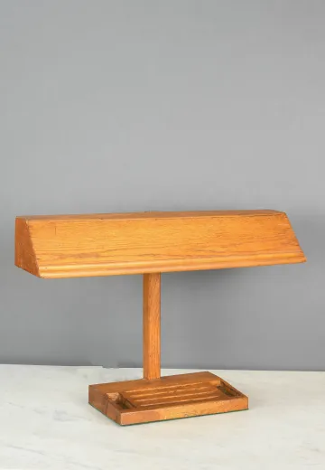 Wooden Fluorescent Bank Lamp
