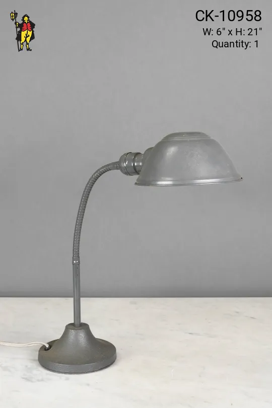 Pewter Goosneck Industrial Desk Lamp