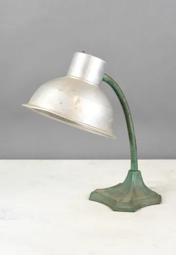 Distresssed Gooseneck Desk Lamp w/Metal Shade