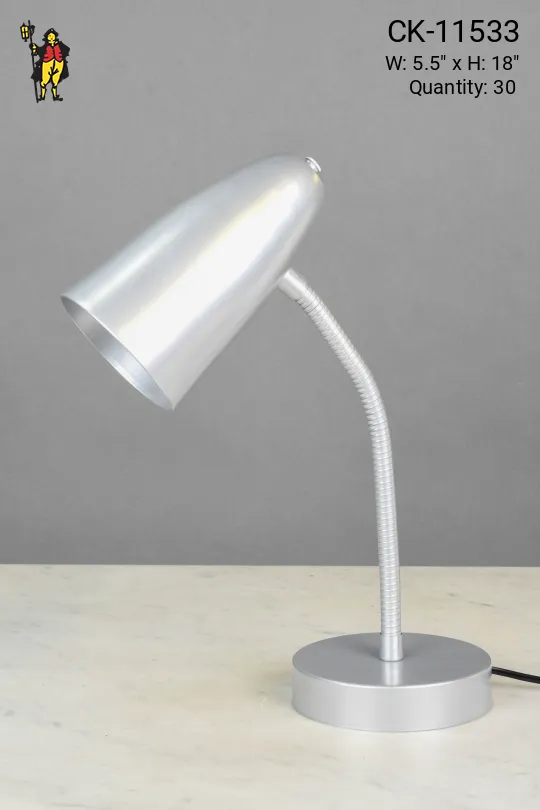 Matte Nickel Gooseneck Mid Century Desk Lamp