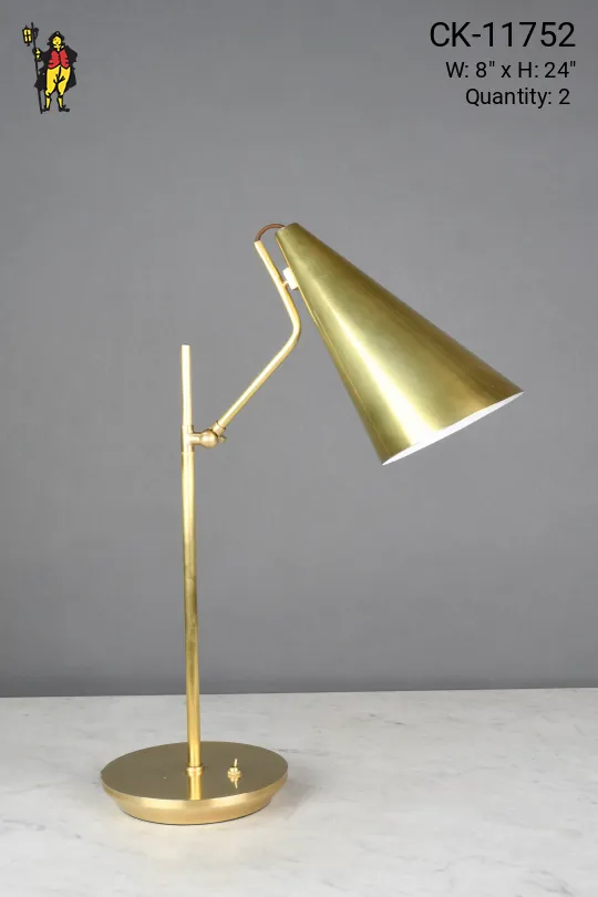 Mid Century Modern Brass Desk Lamp