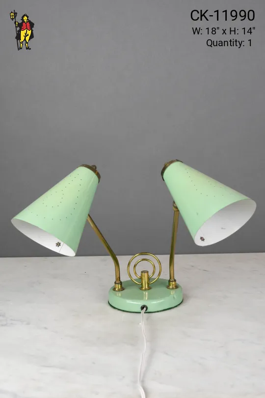 Light Green Mid Century Desk Lamp