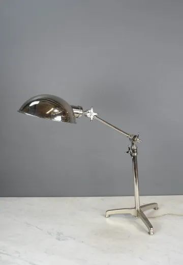 Mid Century Polished Nickel Desk Lamp