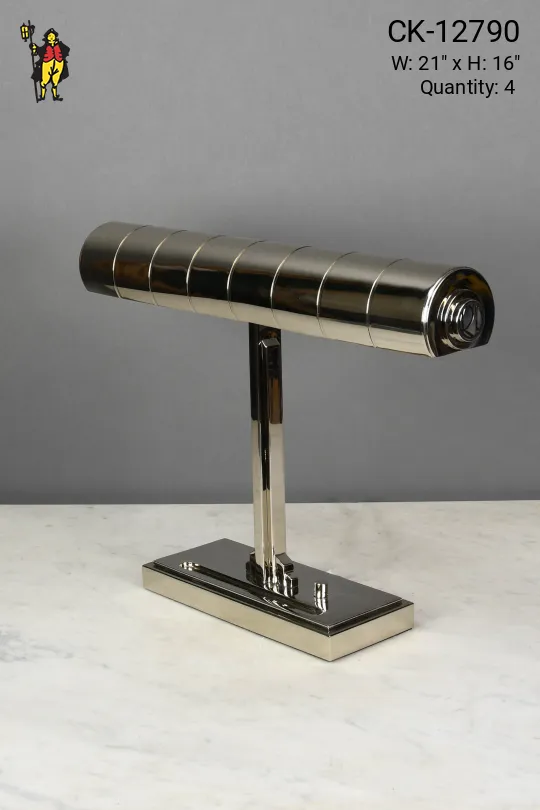 Modern Art Deco Style Polished Nickel Desk Lamp