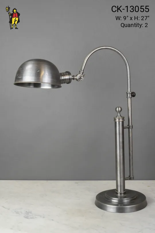 Nickel Metal Shaded Adjustable Task Lamp
