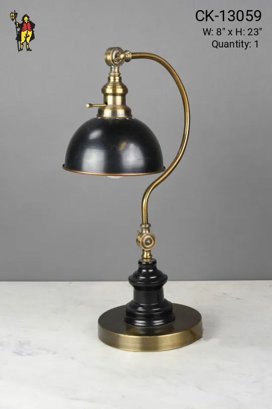 Black & Brass Adjustable Task Desk Lamp