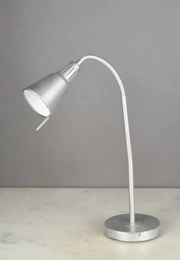 Sprayed Nickel Gooseneck Desk Lamp