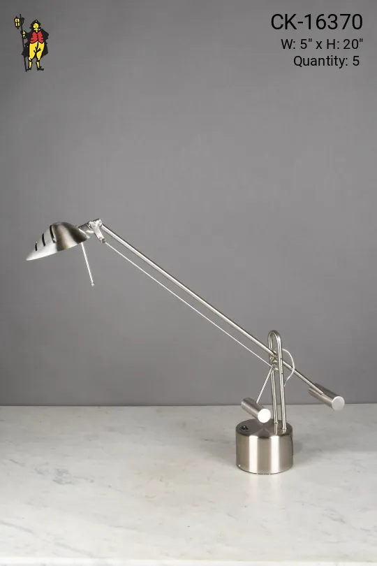 Nickel Counterweight Halogen Desk Lamp