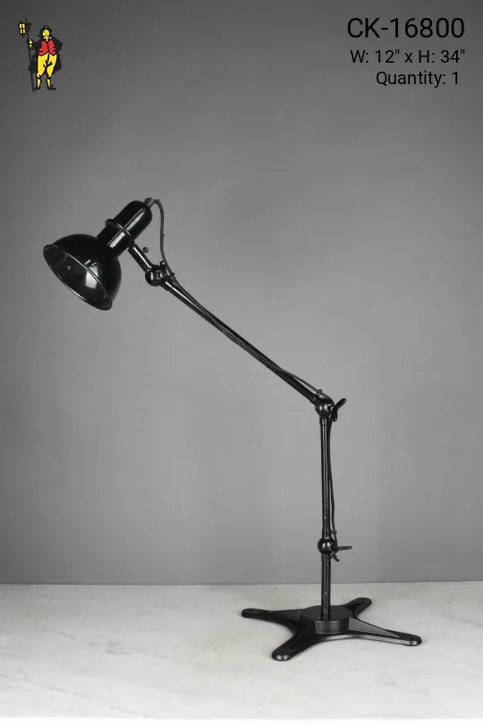 Black Oversize Industrial Adjustable Desk Lamp