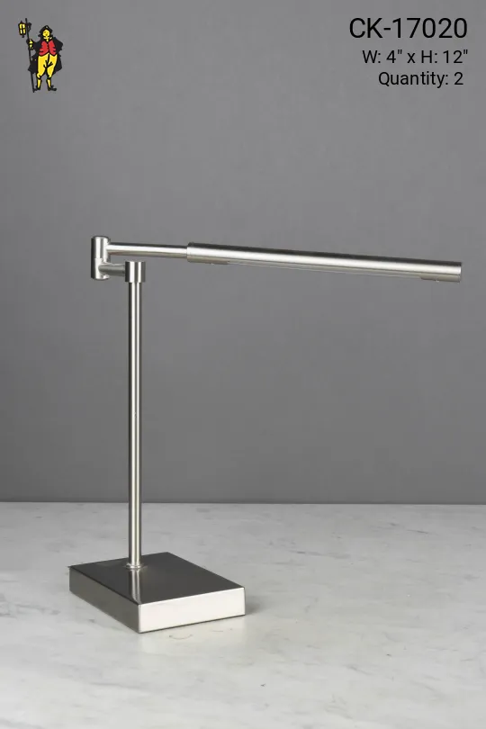 Nickel LED Swing Arm Desk Lamp