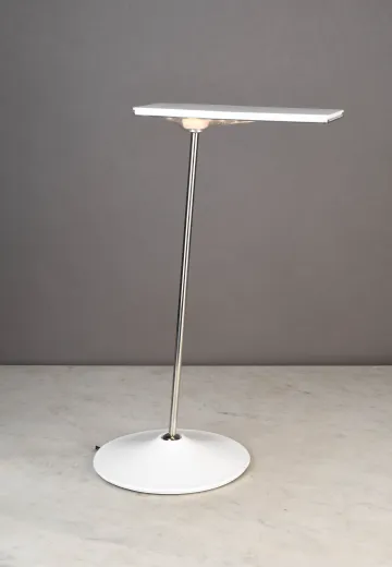 White Contemporary Adjustable Desk Lamp (Single LED Strip Ready for Camera)