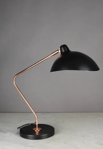 Black & Pewter Mid Century Modern Desk Lamp