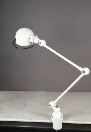 White Adjustable Clamp Desk Lamp