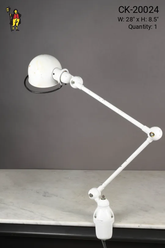 White Adjustable Clamp Desk Lamp