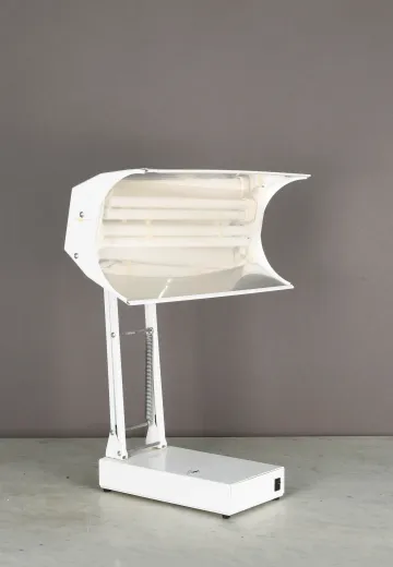 White Oversize Industrial Desk Lamp w/Articulating Head