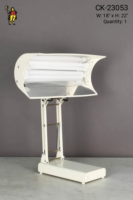 Off White Oversize Industrial Desk Lamp w/Articulating Head