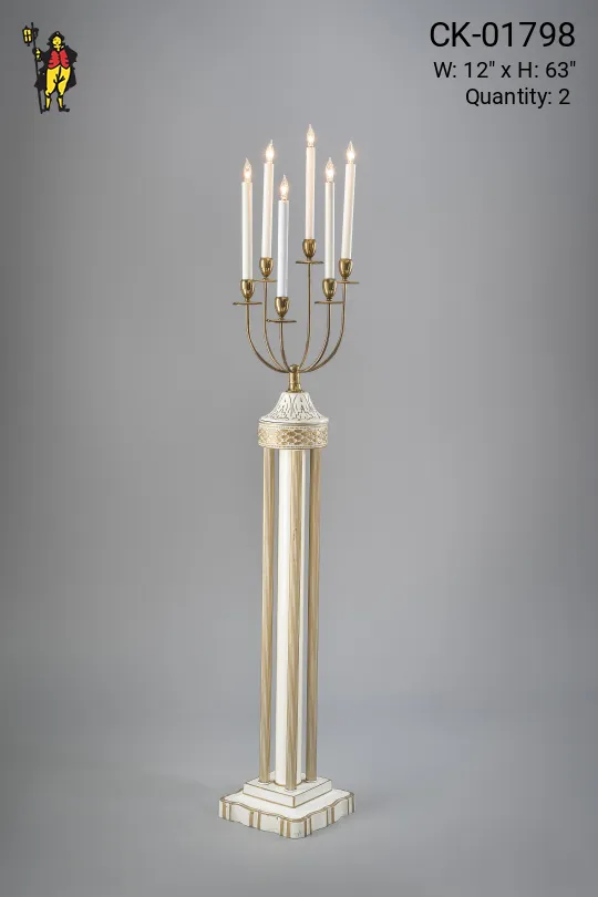 Six Candle Gothic Floor Lamp