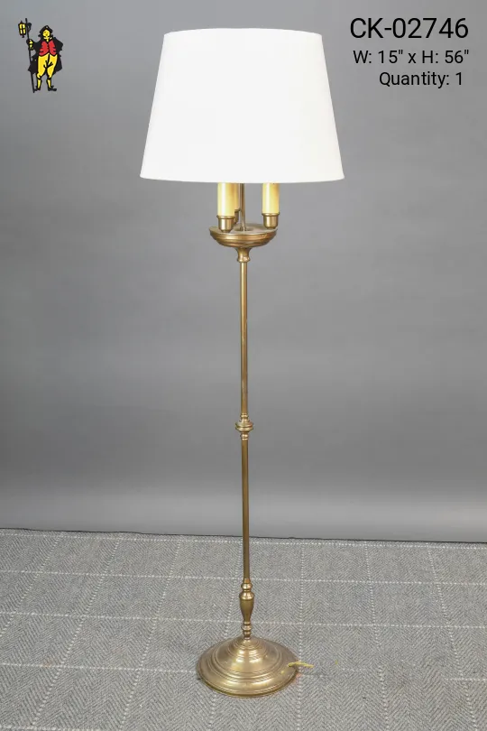 Three Candle Traditional Brass Floor Lamp