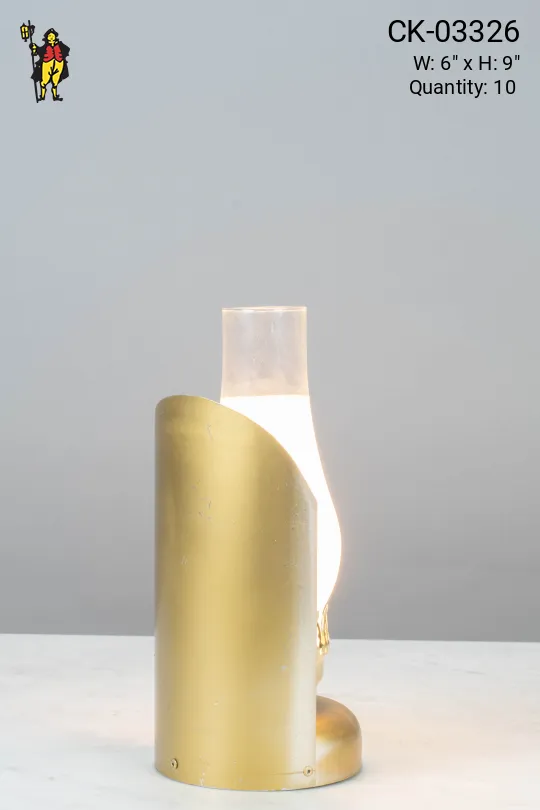 Brass Stage Footlight w/ Glass Chimney
