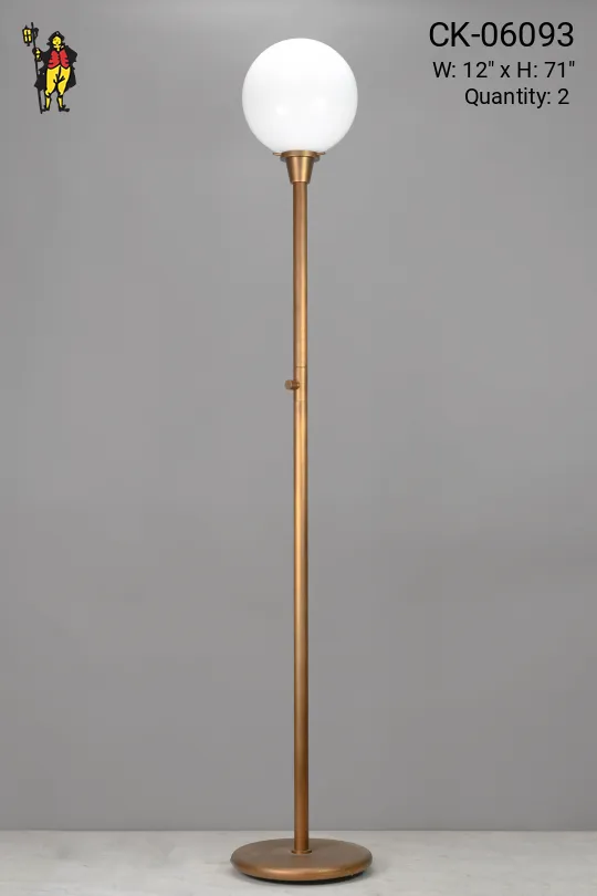 Mid Century Modern Brass Pole Floor Lamp