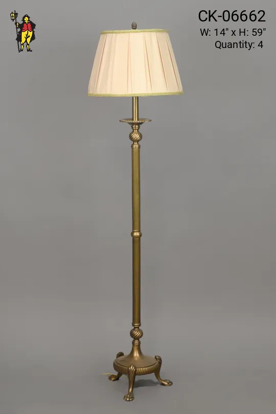Footed Brass Floor Lamp