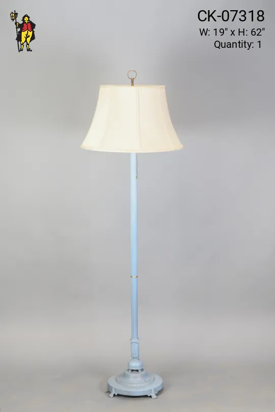 Painted Blue Footed Floor Lamp