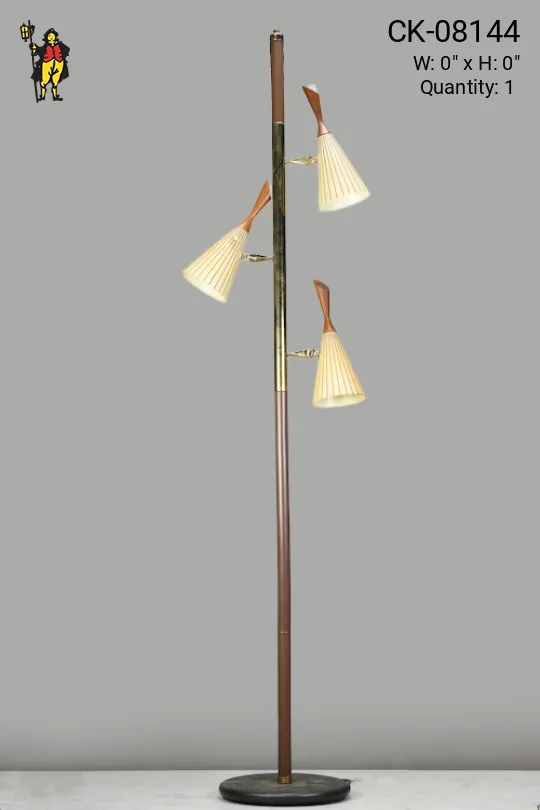 Mid Century Three Light Floor Lamp