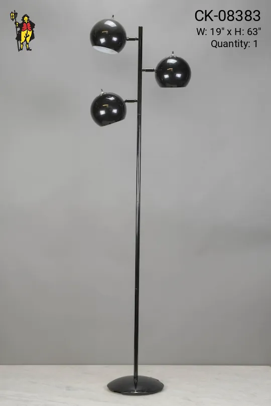 Black Three Light Floor Lamp