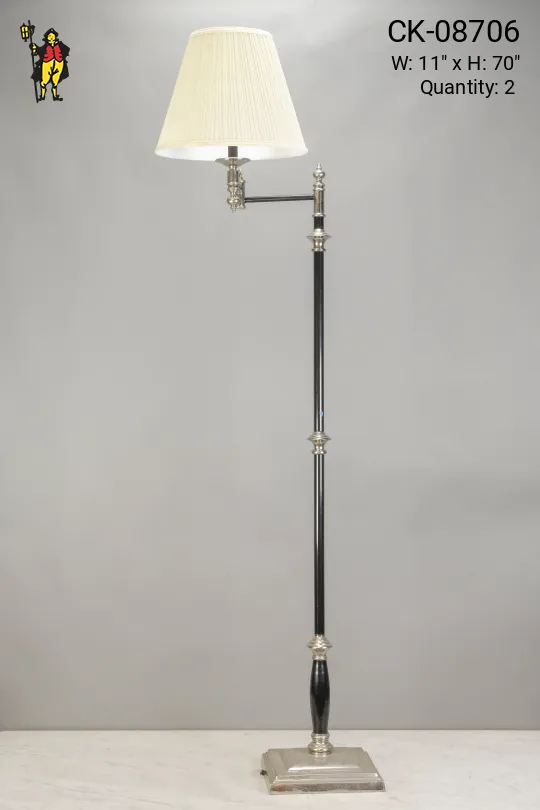 Adjustable Black & Silver Floor Lamp
