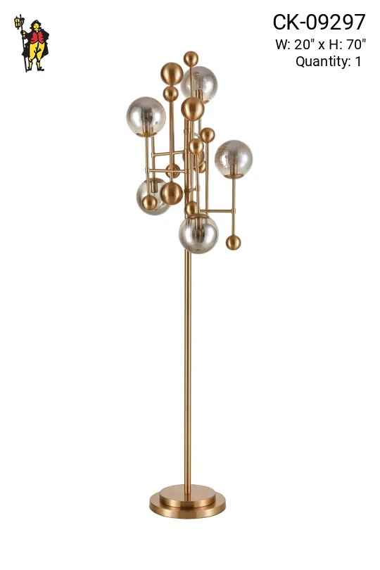 Five Light Glass Globe Floor Lamp