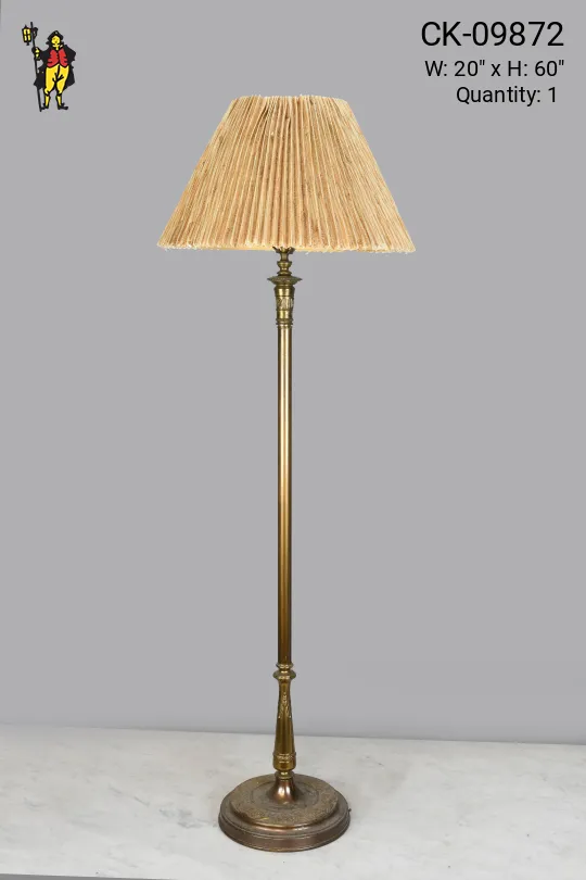 Mid Century Brass Pole Floor Lamp