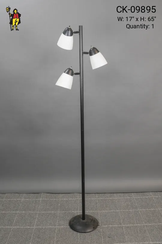 Black & White Three Light Bullet Reflector Floor Lamp