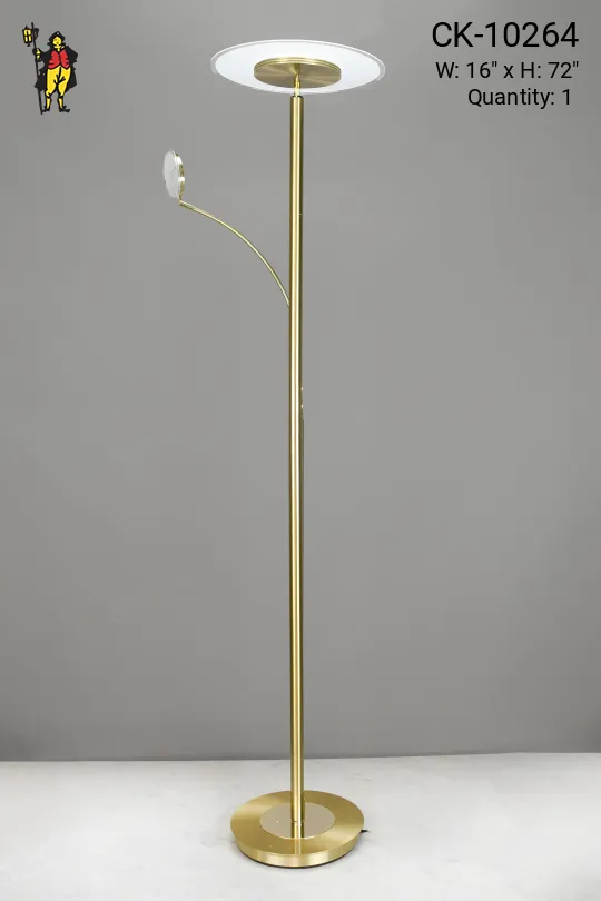 Modern Brass Two Light Floor Lamp