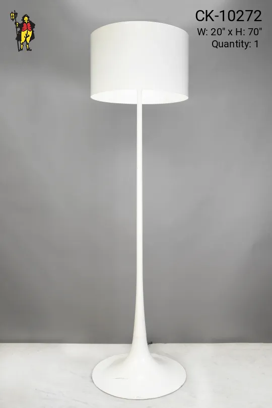 White Metal Pole Floor Lamp
