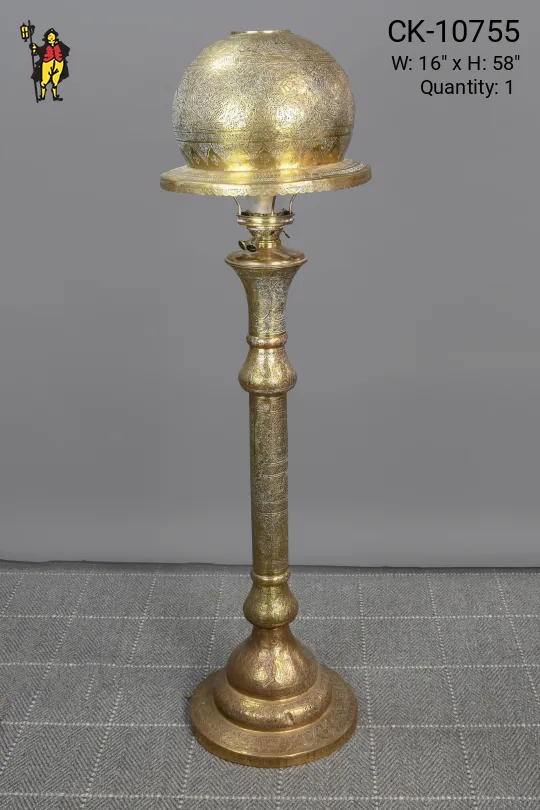 Mooreish Electrified Oil Pierced Brass Floor Lamp