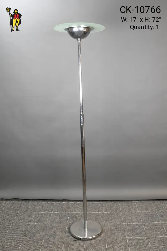 Post Modern Polished Nickel Torchiere