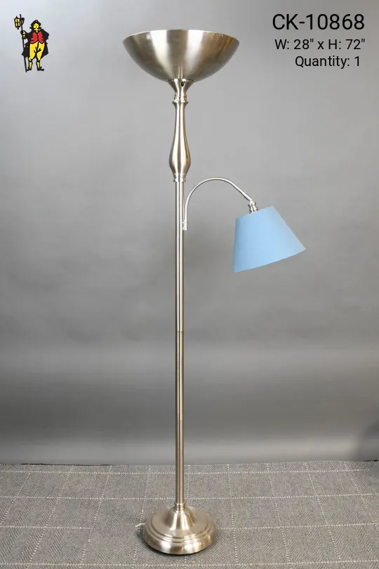 Two Light Torchiere w/Adjustable Reading Light